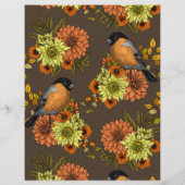 Bullfinch on autumn florals (Back)