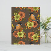 Bullfinch on autumn florals (Standing Front)