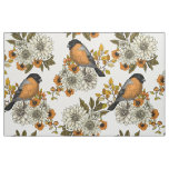 Bullfinch on autumn florals 2 fabric