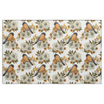 Bullfinch on autumn florals 2 fabric