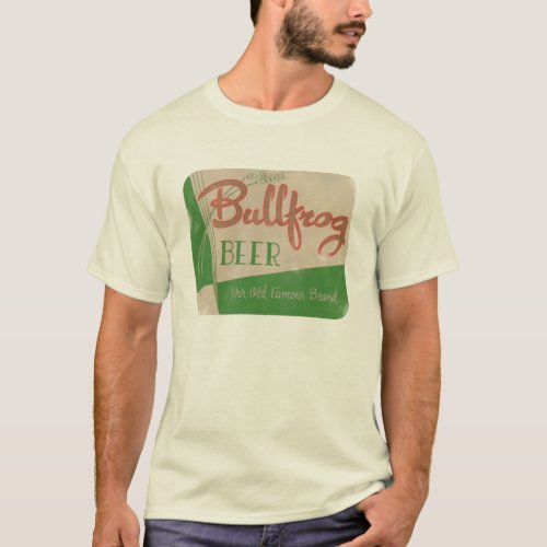 Bullfrog Beer Vintage Label _ Distressed T_Shirt