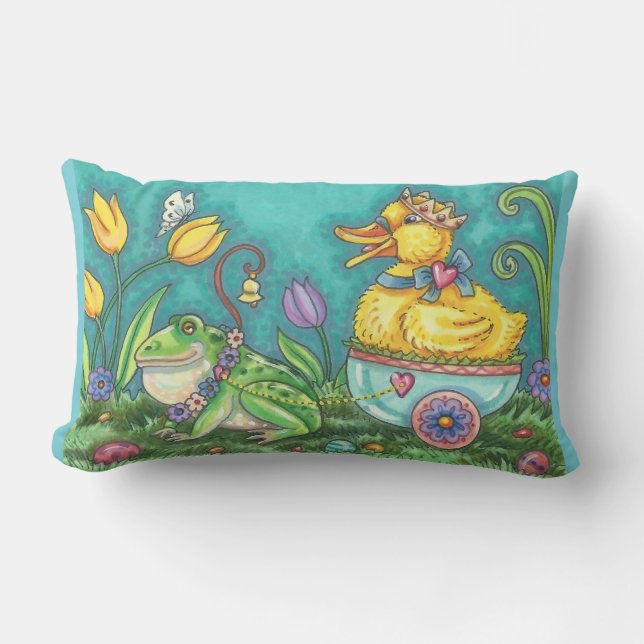BULLFROG & DUCK PRINCE EASTER LUMBAR PILLOW (Front)