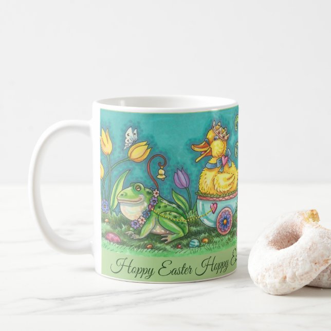 BULLFROG & DUCK PRINCE EASTER SPRING MUG Customize (With Donut)