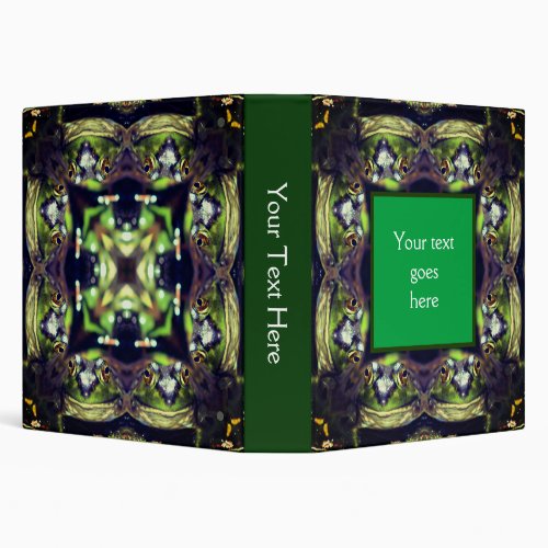 Bullfrog Face Abstract Nature Art Personalized 3 Ring Binder