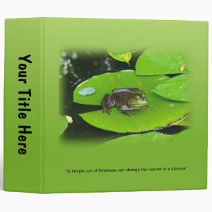 Bullfrog on Lilypads 3 Ring Binder