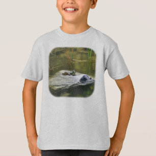 Bullfrog On Rock In Pond Nature T-Shirt