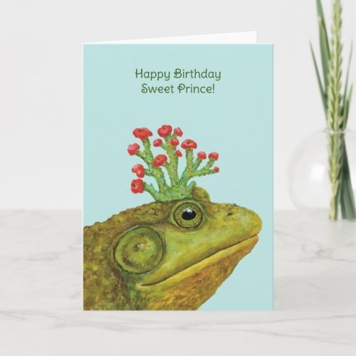 Bullfrog prince birthday card