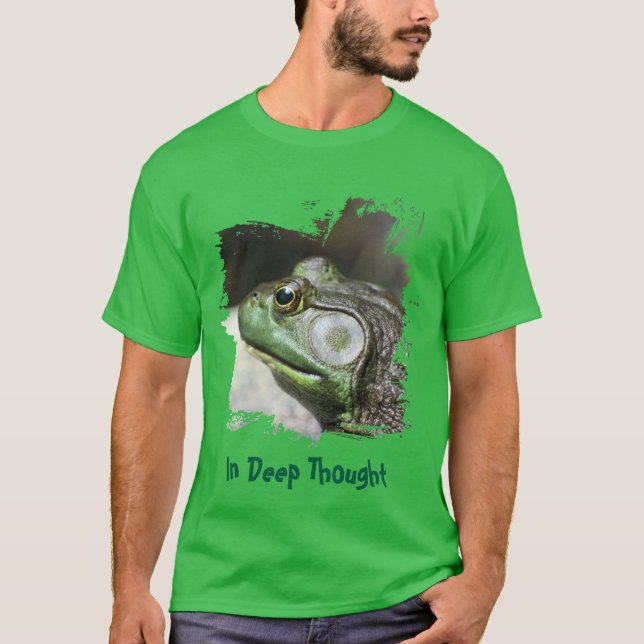 Bullfrog Thoughts Funny T-Shirt (Front)