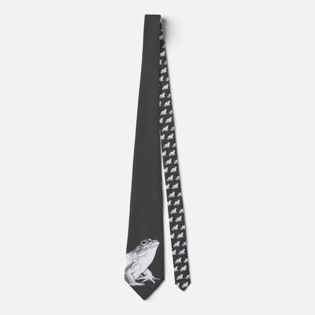Bullfrog Tie Wildlife Art Tie Frog Neckties Gifts (Front)