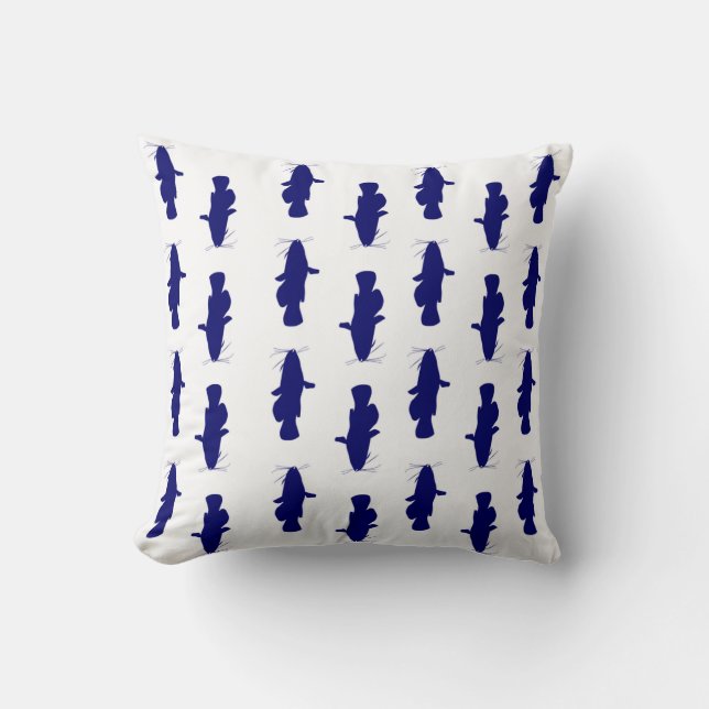 Bullhead Catfish Throw Pillow (Front)