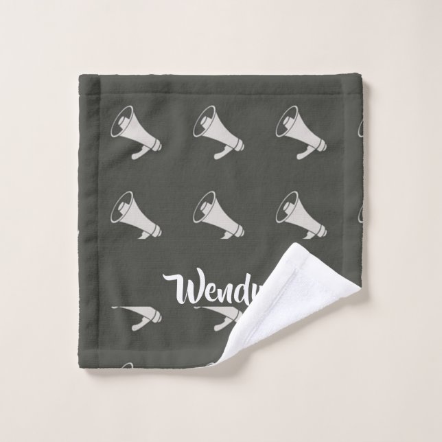 Bullhorn pattern on gray wash cloth (Wash Cloth)