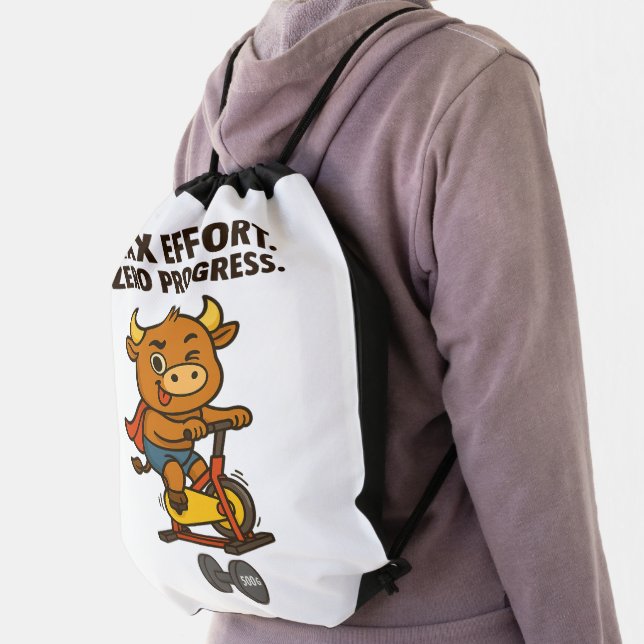 Bullio Funny Gym Drawstring Bag – Max Effort (Insitu)