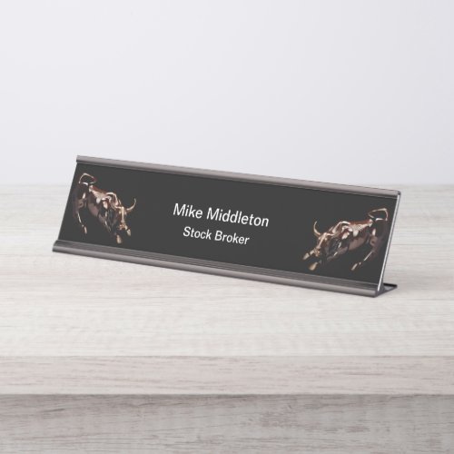 Bullish Stock Broker Theme Office Desk Name Plate