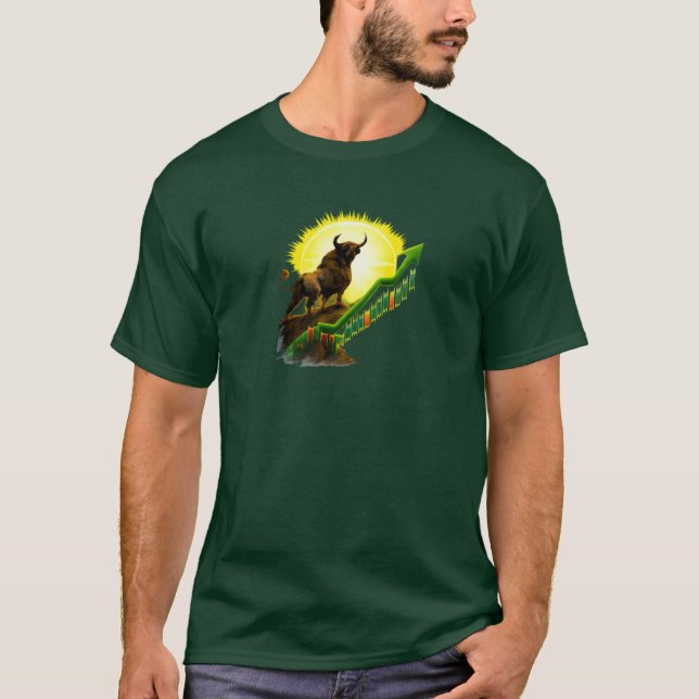 Bullish Stock Market Sunrise Trader T-Shirt (Front)