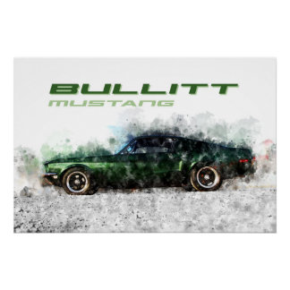 Bullitt Mustang Poster