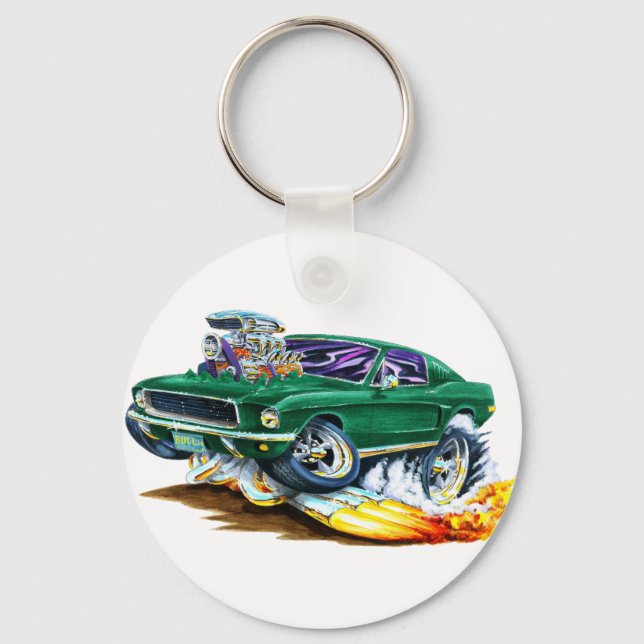 Bullitt Mustang with Big Engine Keychain (Front)