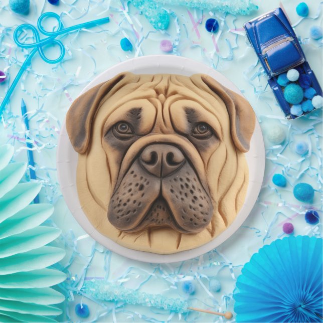 Bullmastiff 3D Inspired Paper Plates (Party)
