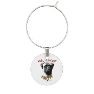 Bullmastiff Bah Humbug Magnet Wine Charm