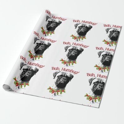 Bullmastiff Bah Humbug T-Shirt Wrapping Paper