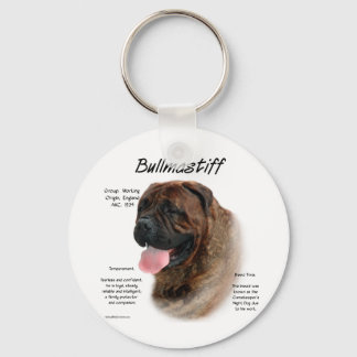 Bullmastiff (brindle) History Design Keychain