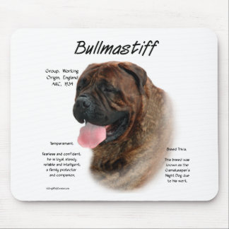 Bullmastiff (brindle) History Design Mouse Pad