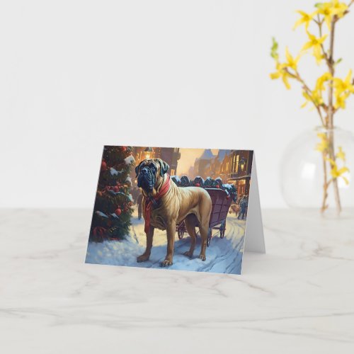 Bullmastiff Christmas Festive Season  Card