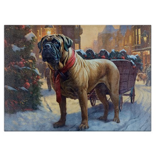 Bullmastiff Christmas Festive Season  Cutting Board