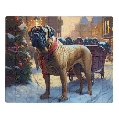 Bullmastiff Christmas Festive Season  Jigsaw Puzzle