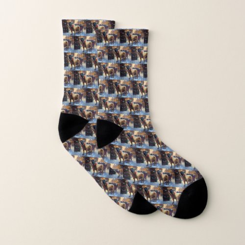 Bullmastiff Christmas Festive Season  Socks