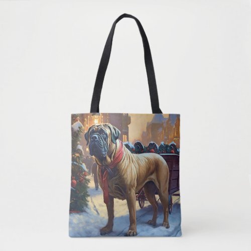 Bullmastiff Christmas Festive Season  Tote Bag