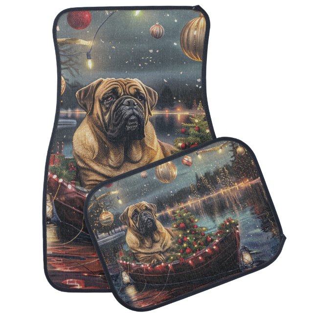 Bullmastiff Christmas Festive Voyage Car Floor Mat (Set)