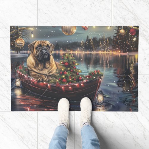 Bullmastiff Christmas Festive Voyage Doormat