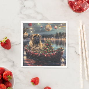 Bullmastiff Christmas Festive Voyage Napkins