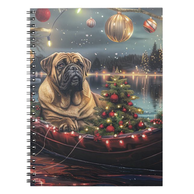 Bullmastiff Christmas Festive Voyage Notebook (Front)