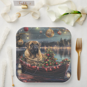 Bullmastiff Christmas Festive Voyage Paper Plates