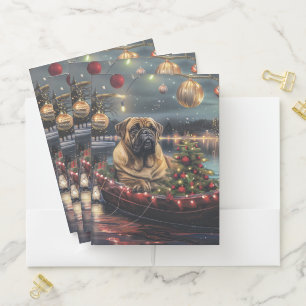 Bullmastiff Christmas Festive Voyage Pocket Folder