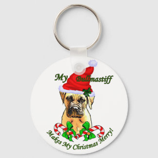 Bullmastiff Christmas Gifts Keychain