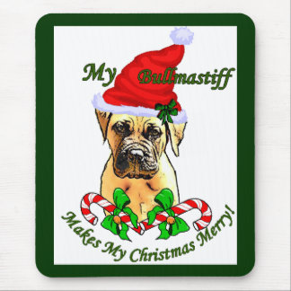 Bullmastiff Christmas Gifts Mouse Pad
