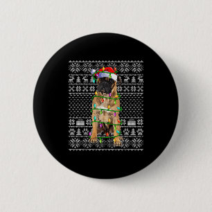 Bullmastiff Christmas Lights Ugly Sweater Funny Pe Button