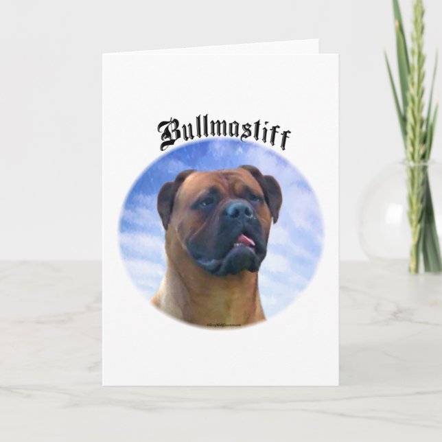 Bullmastiff Clouds Holiday Card (Front)