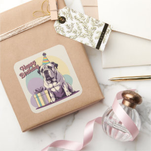 Bullmastiff Colorful Square Square Sticker