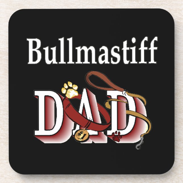 Bullmastiff Dad Beverage Coaster (Front)