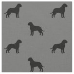 Bullmastiff Dog Breed Silhouettes Pattern Fabric