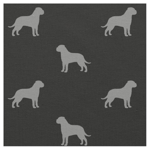 Bullmastiff Dog Breed Silhouettes Patterned Fabric