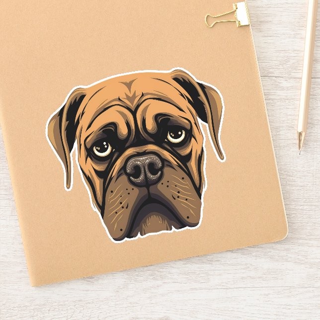 Bullmastiff Dog Cute Puppy Face Contour Sticker (Notebook)