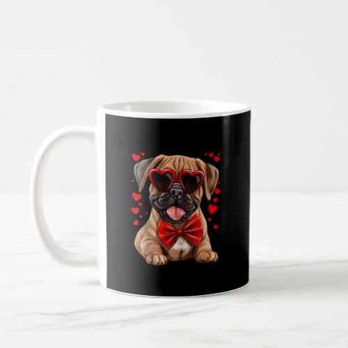 Bullmastiff Dog Hearts Sunglasses Red Bow Tie Vale Coffee Mug