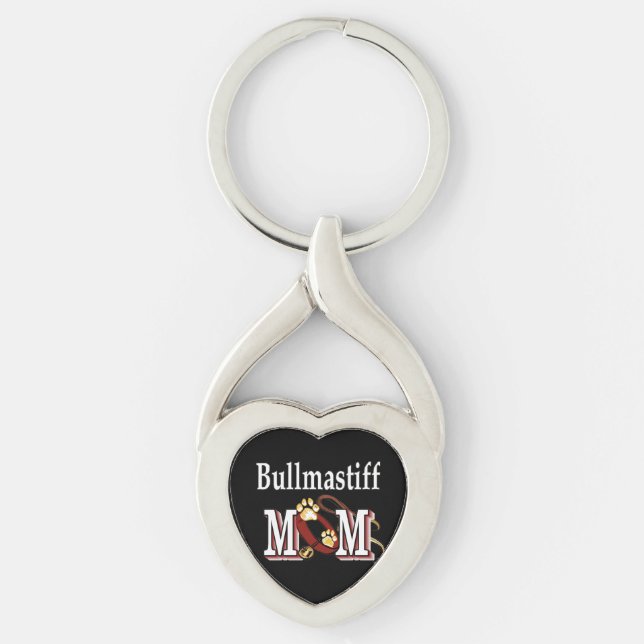 Bullmastiff Dog MOM Keychain (Front)