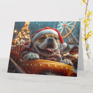 Bullmastiff Dog Roller Coaster Christmas  Card