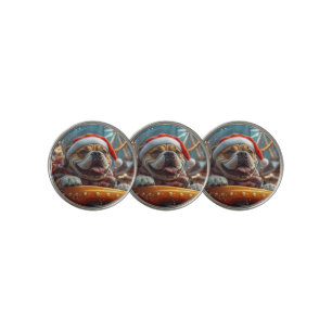 Bullmastiff Dog Roller Coaster Christmas  Golf Ball Marker