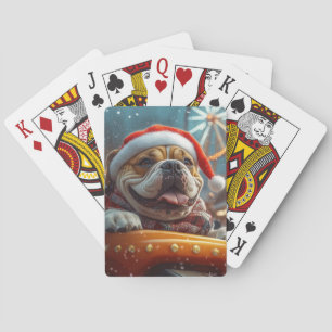 Bullmastiff Dog Roller Coaster Christmas Poker Cards